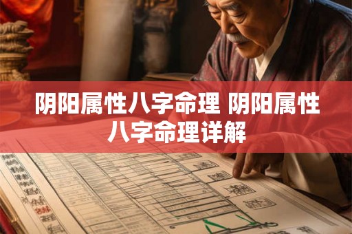 阴阳属性八字命理 阴阳属性八字命理详解