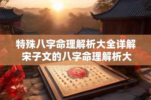 特殊八字命理解析大全详解 宋子文的八字命理解析大全 特殊八字命理解析大全详解 宋子文的八字命理解析大全