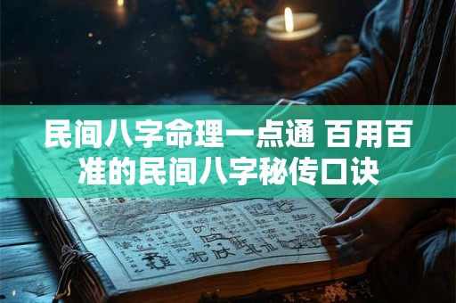 民间八字命理一点通 百用百准的民间八字秘传口诀