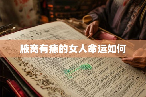 腋窝有痣的女人命运如何