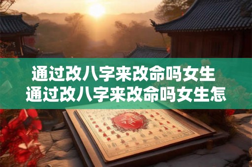 通过改八字来改命吗女生 通过改八字来改命吗女生怎么改