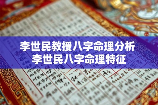 李世民教授八字命理分析 李世民八字命理特征 李世民教授八字命理分析 李世民八字命理特征
