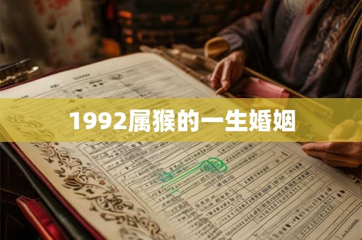 1992属猴的一生婚姻 1992属猴的一生婚姻
