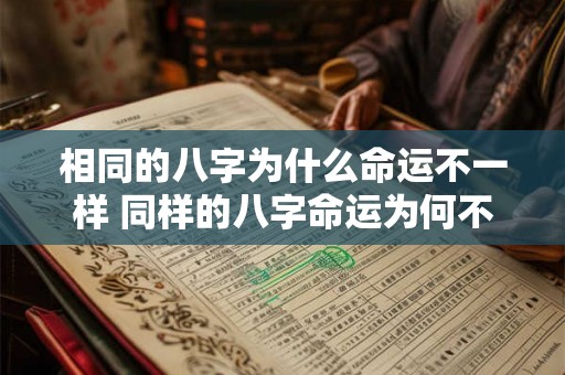 相同的八字为什么命运不一样 同样的八字命运为何不同 相同的八字为什么命运不一样 同样的八字命运为何不同