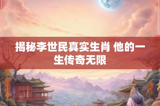 揭秘李世民真实生肖 他的一生传奇无限 揭秘李世民真实生肖 他的一生传奇无限
