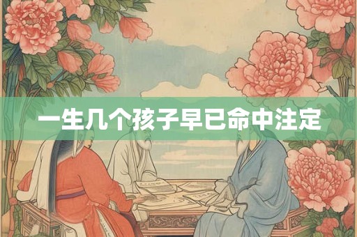一生几个孩子早已命中注定 一生几个孩子早已命中注定