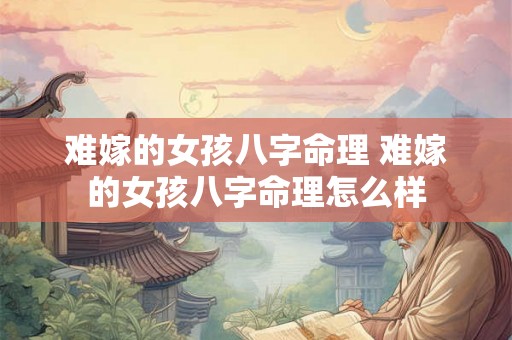 难嫁的女孩八字命理 难嫁的女孩八字命理怎么样