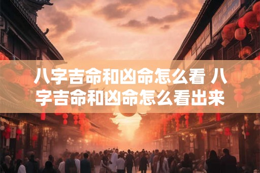八字吉命和凶命怎么看 八字吉命和凶命怎么看出来 八字吉命和凶命怎么看 八字吉命和凶命怎么看出来