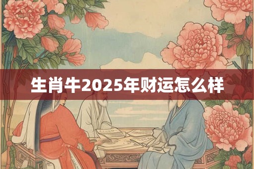 生肖牛2025年财运怎么样 生肖牛2025年财运怎么样