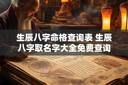 生辰八字命格查询表 生辰八字取名字大全免费查询 生辰八字命格查询表 生辰八字取名字大全免费查询