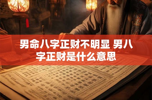 男命八字正财不明显 男八字正财是什么意思