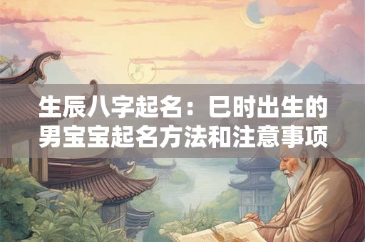 生辰八字起名:巳时出生的男宝宝起名方法和注意事项 生辰八字起名:巳时出生的男宝宝起名方法和注意事项
