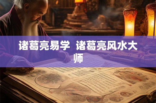 诸葛亮易学  诸葛亮风水大师