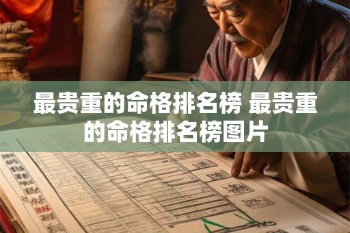 最贵重的命格排名榜 最贵重的命格排名榜图片