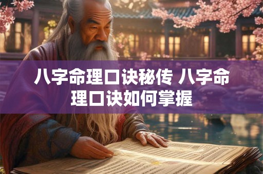 八字命理口诀秘传 八字命理口诀如何掌握 八字命理口诀秘传 八字命理口诀如何掌握