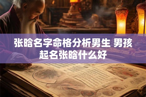 张晗名字命格分析男生 男孩起名张晗什么好 张晗名字命格分析男生 男孩起名张晗什么好