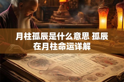 月柱孤辰是什么意思 孤辰在月柱命运详解 月柱孤辰是什么意思 孤辰在月柱命运详解
