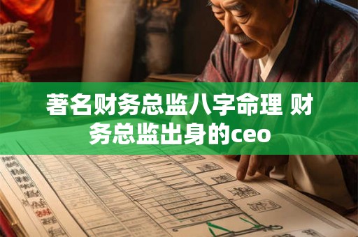 著名财务总监八字命理 财务总监出身的ceo