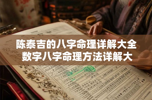 陈泰吉的八字命理详解大全 数字八字命理方法详解大全 陈泰吉的八字命理详解大全 数字八字命理方法详解大全