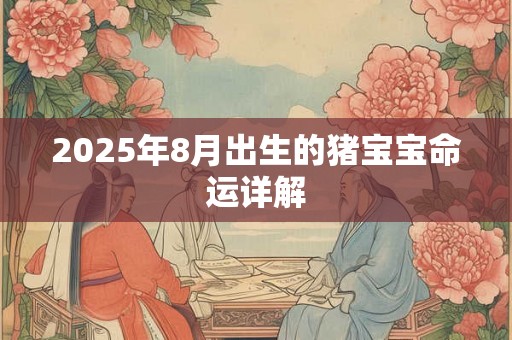 2025年8月出生的猪宝宝命运详解 2025年8月出生的猪宝宝命运详解