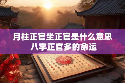 月柱正官坐正官是什么意思 八字正官多的命运