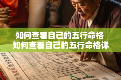 如何查看自己的五行命格 如何查看自己的五行命格详解 如何查看自己的五行命格 如何查看自己的五行命格详解