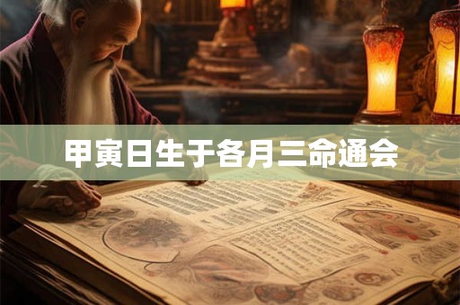 甲寅日生于各月三命通会 甲寅日生于各月三命通会