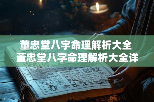 董忠堂八字命理解析大全 董忠堂八字命理解析大全详解 
