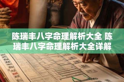 陈瑞丰八字命理解析大全 陈瑞丰八字命理解析大全详解 陈瑞丰八字命理解析大全 陈瑞丰八字命理解析大全详解