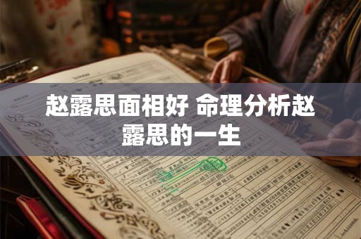 赵露思面相好 命理分析赵露思的一生 赵露思面相好 命理分析赵露思的一生