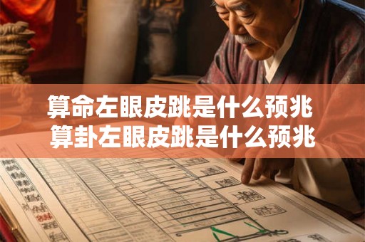算命左眼皮跳是什么预兆 算卦左眼皮跳是什么预兆 算命左眼皮跳是什么预兆 算卦左眼皮跳是什么预兆