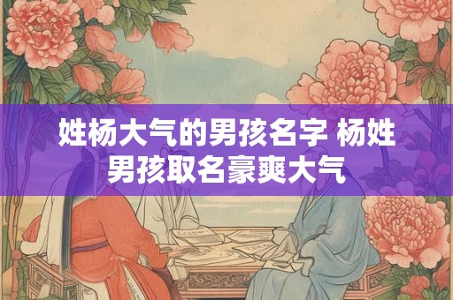 姓杨大气的男孩名字 杨姓男孩取名豪爽大气 姓杨大气的男孩名字 杨姓男孩取名豪爽大气