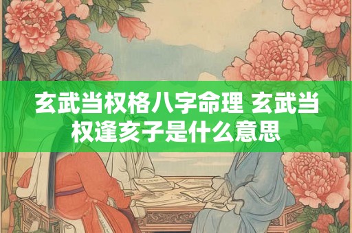 玄武当权格八字命理 玄武当权逢亥子是什么意思 玄武当权格八字命理 玄武当权逢亥子是什么意思
