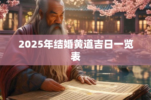 2025年结婚黄道吉日一览表 2025年结婚黄道吉日一览表