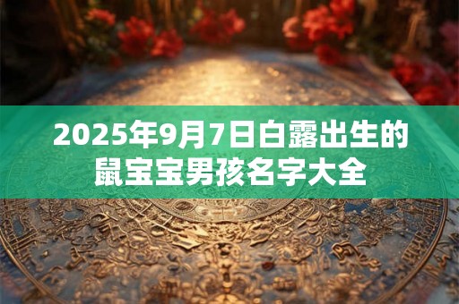 2025年9月7日白露出生的鼠宝宝男孩名字大全 2025年9月7日白露出生的鼠宝宝男孩名字大全