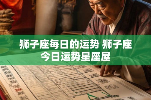 狮子座每日的运势 狮子座今日运势星座屋