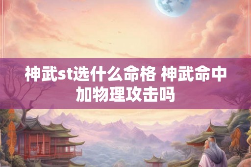 神武st选什么命格 神武命中加物理攻击吗 神武st选什么命格 神武命中加物理攻击吗