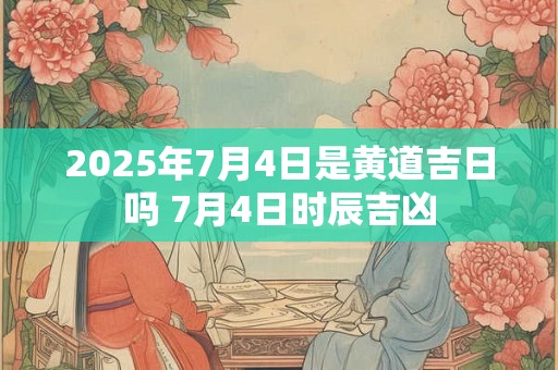 2025年7月4日是黄道吉日吗 7月4日时辰吉凶 2025年7月4日是黄道吉日吗 7月4日时辰吉凶