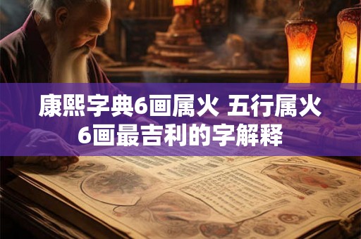 康熙字典6画属火 五行属火6画最吉利的字解释 康熙字典6画属火 五行属火6画最吉利的字解释