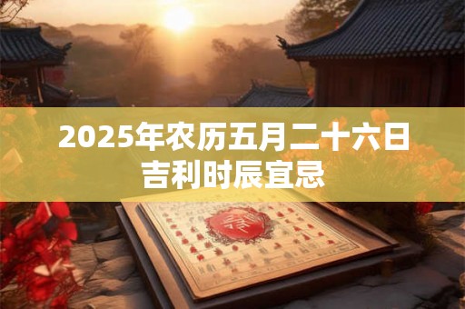 2025年农历五月二十六日吉利时辰宜忌 2025年农历五月二十六日吉利时辰宜忌