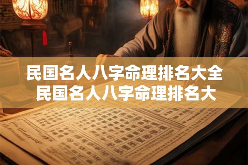 民国名人八字命理排名大全 民国名人八字命理排名大全图片 民国名人八字命理排名大全 民国名人八字命理排名大全图片