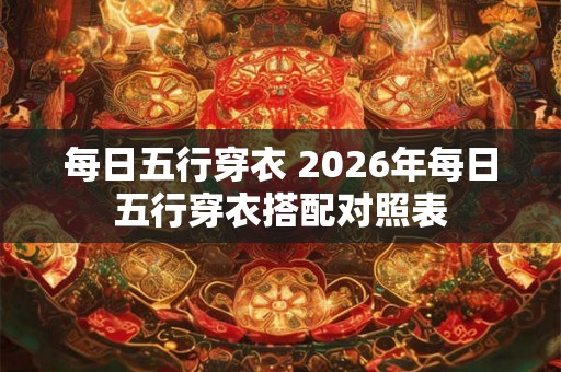 每日五行穿衣 2026年每日五行穿衣搭配对照表 每日五行穿衣 2026年每日五行穿衣搭配对照表