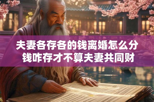 夫妻各存各的钱离婚怎么分 钱咋存才不算夫妻共同财产 夫妻各存各的钱离婚怎么分 钱咋存才不算夫妻共同财产