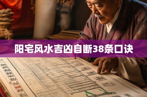 阳宅风水吉凶自断38条口诀 阳宅风水吉凶自断38条口诀