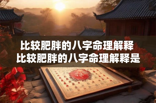 比较肥胖的八字命理解释 比较肥胖的八字命理解释是什么