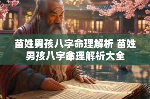 苗姓男孩八字命理解析 苗姓男孩八字命理解析大全 苗姓男孩八字命理解析 苗姓男孩八字命理解析大全