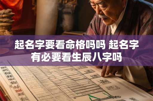 起名字要看命格吗吗 起名字有必要看生辰八字吗 起名字要看命格吗吗 起名字有必要看生辰八字吗