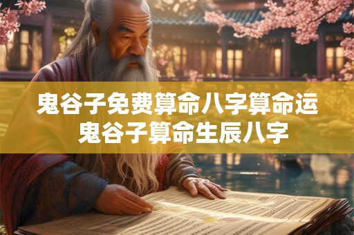 鬼谷子免费算命八字算命运 鬼谷子算命生辰八字 鬼谷子免费算命八字算命运 鬼谷子算命生辰八字