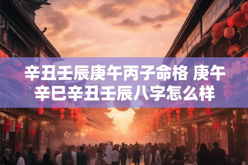 辛丑壬辰庚午丙子命格 庚午辛巳辛丑壬辰八字怎么样