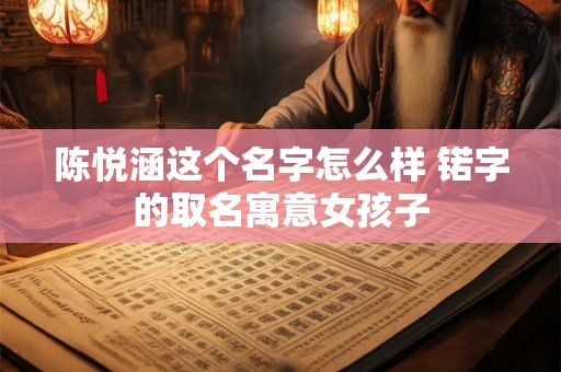 陈悦涵这个名字怎么样 锘字的取名寓意女孩子 陈悦涵这个名字怎么样 锘字的取名寓意女孩子